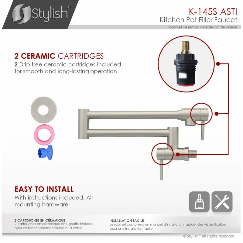 Deals ✔️ STYLISH Stainless Steel Wall Mount Pot Filler Folding Stretchable ⭐ - Image 10