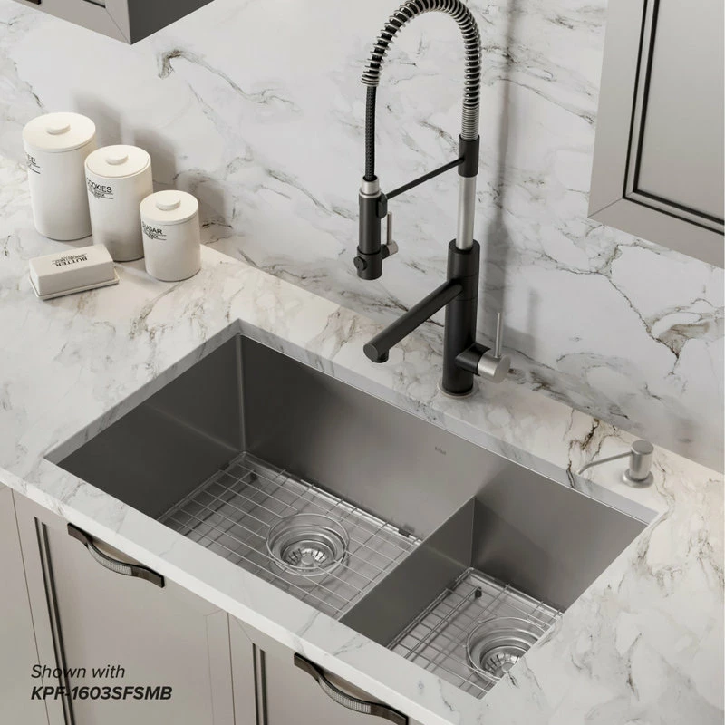 Flash Sale 🎉 Kraus USA, Inc. Standart PRO 32" Undermount Stainless Steel 2-Bowl 16 Gauge Kitchen Sink 👍 - Image 3