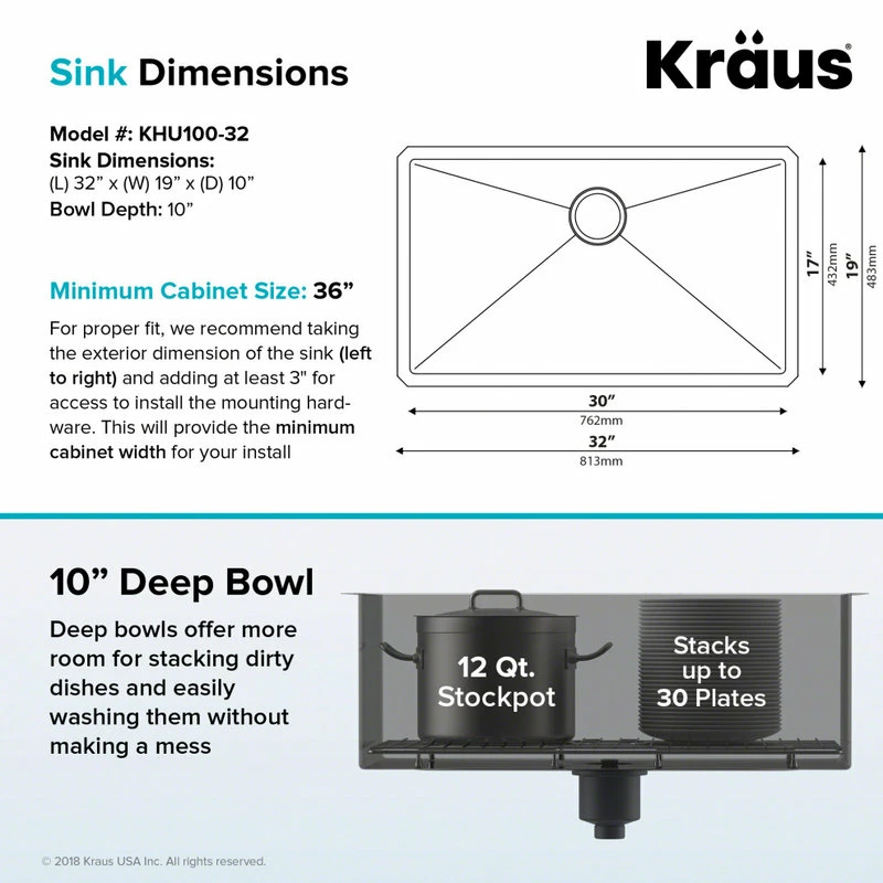 Cheap 🌟 Kraus USA, Inc. Standart PRO 32" Undermount Stainless Steel 1-Bowl 16 Gauge Kitchen Sink 😀 - Image 6