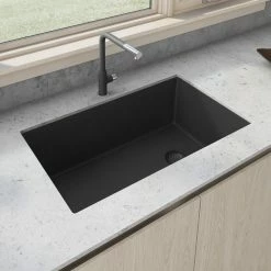 Coupon ❤️ Ruvati 31" Undermount Granite Composite Kitchen Sink, RVG2033BK 🛒
