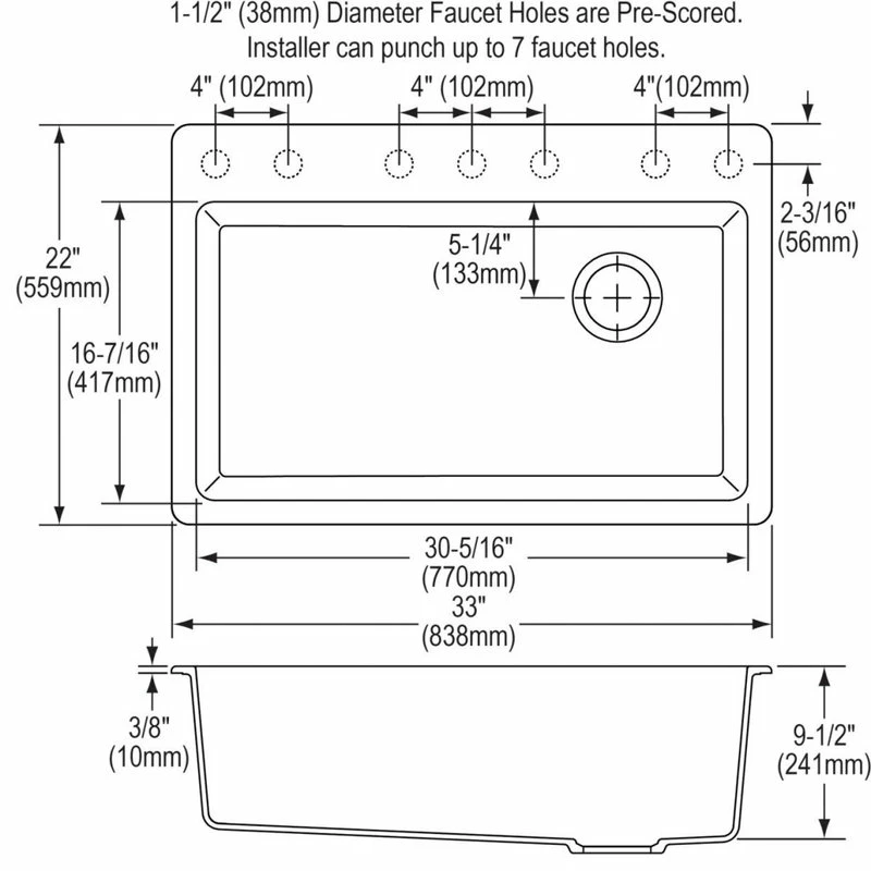 Top 10 😉 Elkay ELG13322MC0 Quartz Classic 33" X 22" X 9-1/2", Drop-in Sink, Mocha 🌟 - Image 10