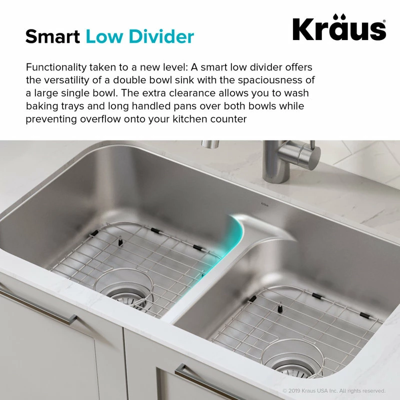 Best reviews of ⌛ Kraus USA, Inc. Premier 32" Undermount Stainless Steel 2-Bowl 16 Gauge Kitchen Sink 50/50 Split ✔️ - Image 6