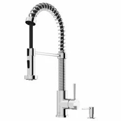 Budget 🔥 VIGO Edison Pull Down Kitchen Faucet With Soap Dispenser, Chrome 👍