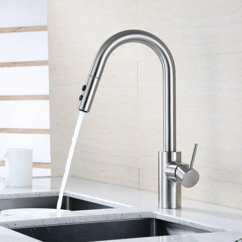 Buy ๐งจ Luxier KTS21-T Single-Handle Pull-Down Sprayer Kitchen Faucet, Brushed Nickel ๐ - Image 3