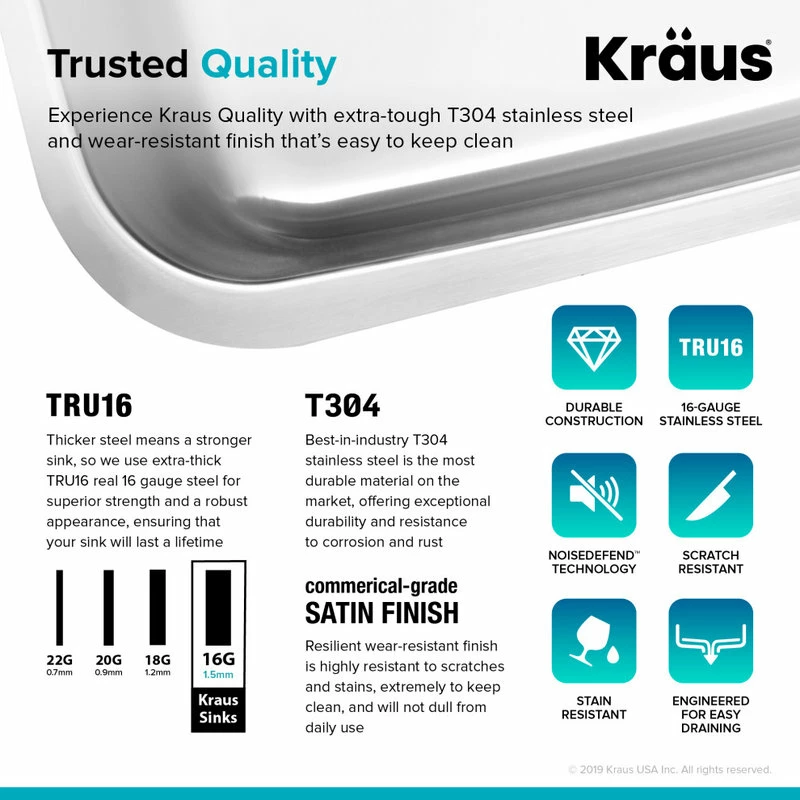 Best reviews of ⌛ Kraus USA, Inc. Premier 32" Undermount Stainless Steel 2-Bowl 16 Gauge Kitchen Sink 50/50 Split ✔️ - Image 4