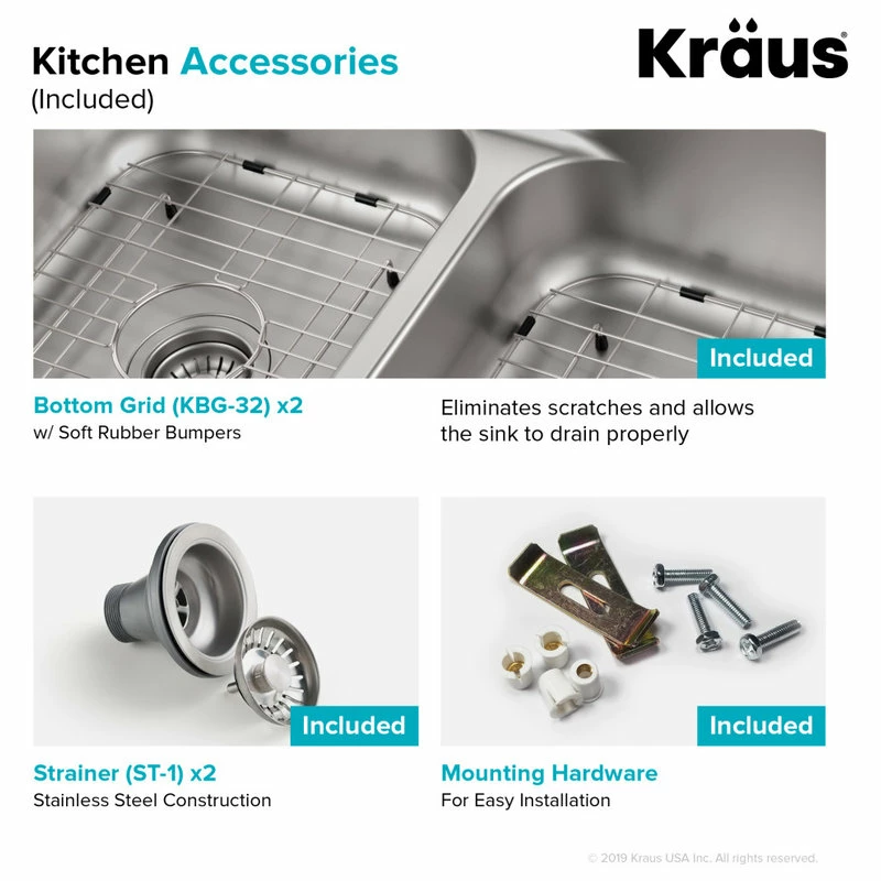 Best reviews of ⌛ Kraus USA, Inc. Premier 32" Undermount Stainless Steel 2-Bowl 16 Gauge Kitchen Sink 50/50 Split ✔️ - Image 13