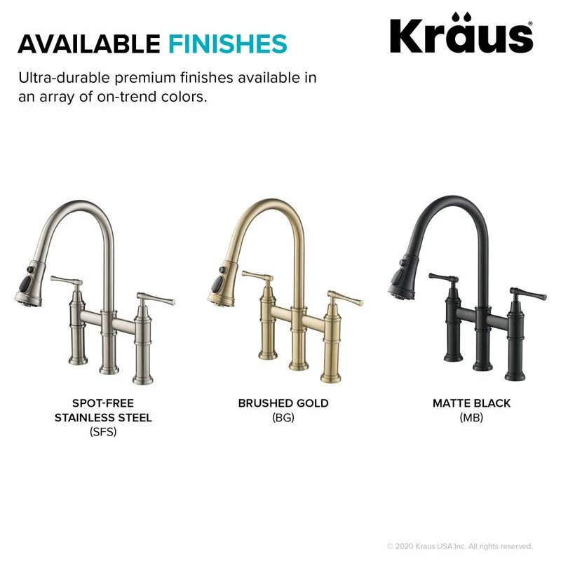 Wholesale 🎉 Kraus USA, Inc. Allyn Traditional 3-Function Bridge Pull-Down Kitchen Faucet Matte Black 😍 - Image 12