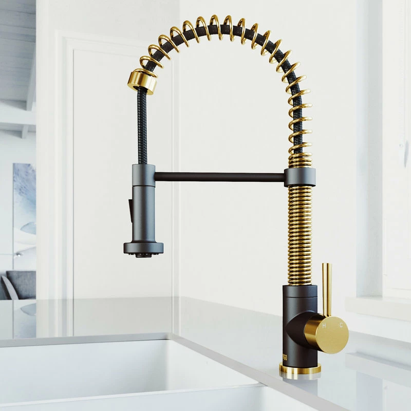 Promo 🔥 VIGO Edison Pull Down Kitchen Faucet, Matte Gold/Matte Black, Without Extras ⌛ - Image 2