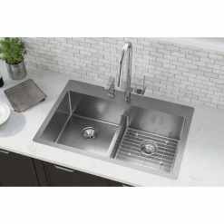Best Pirce ๐คฉ Elkay ECTSRA33229TBG1 Crosstown Stainless Steel 33" Sink Kit With Aqua Divide 1 Hole ๐ฏ