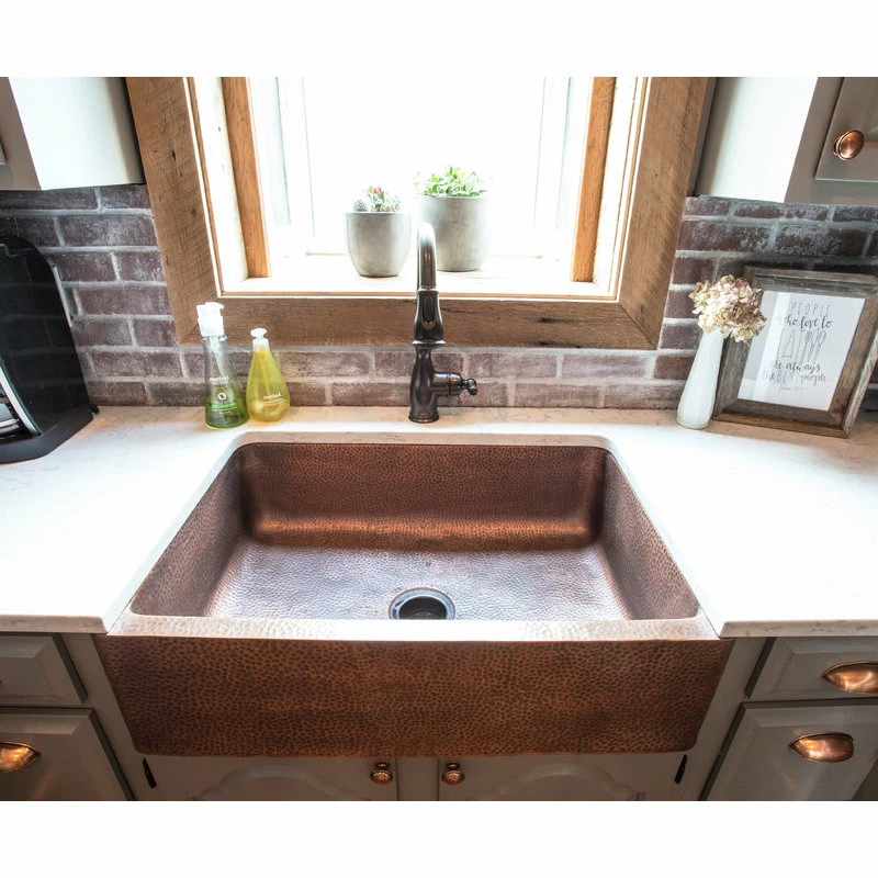 Discount π― SINKOLOGY Adams 33" Farmhouse Copper Single Bowl Kitchen Sink π₯ - Image 3