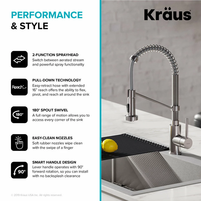 Best reviews of 👍 Kraus USA, Inc. Stark 33" Drop-In Undermount Kitchen Sink, Pulldown Faucet, Stainless Steel ⌛ - Image 11