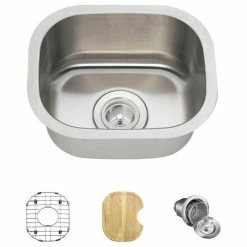 Deals 👍 MR Direct Sinks And Faucets 1512 Stainless Steel Bar Sink, 18-Gauge, Ensemble 🎁