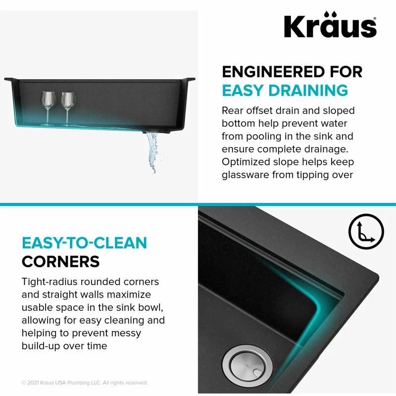 Best deal 😍 Kraus USA, Inc. KRAUS Bellucci Workstation 33" Drop-In Granite Composite Kitchen Sink, White 💯 - Image 11
