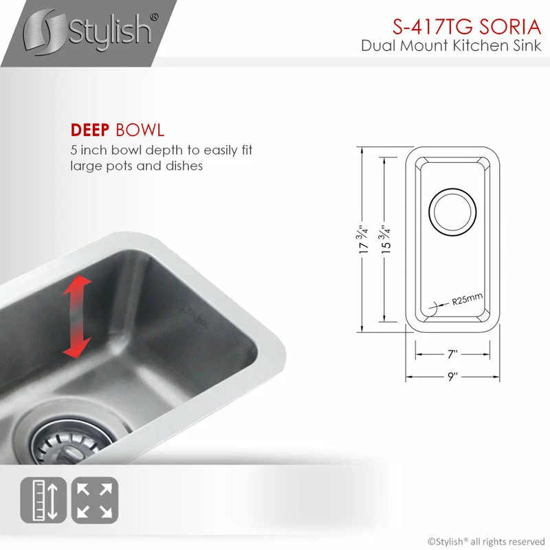 Top 10 ๐ Stylish 9" Undermount Or Drop-in Stainless Steel Bar Sink With Grid And Strainer ๐งจ - Image 9