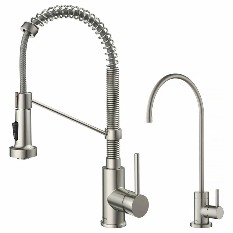 Coupon 😀 Kraus USA, Inc. Purita Water Dispenser With Bolden Pulldown Kitchen Faucet, SF Stainless Steel 🎁