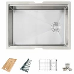 Cheap 🌟 AZUNI 25"L X 19"L Single Bowl Undermount 16G Reversible Workstation Kitchen Sink 🛒