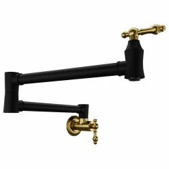 Brand new 😉 ANZZI 24" Wall Mounted Pot Filler With Dual Swivel, Matte Black And Brushed Gold 😍