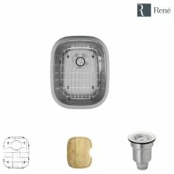 Cheapest 🎁 Rene R1-1014 Stainless Steel Bar Sink, 18-Gauge 😀