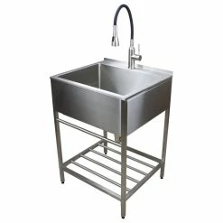 Deals ❤️ Transolid 25"x22" Stainless Steel Laundry Sink With Wash Stand, Brushed Satin ✔️