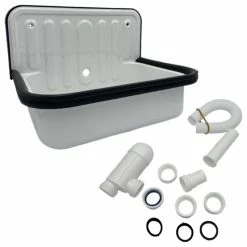 Best Sale 👏 Alape Wall Mounted Service / Utility Sink, White Glazed Steel With Bottletrap Drain, B 😀