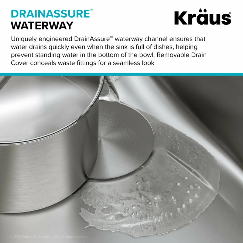 Outlet ❤️ Kraus USA, Inc. Dex 33" Undermount Stainless Steel 1-Bowl 16 Gauge Kitchen Sink 🧨 - Image 8