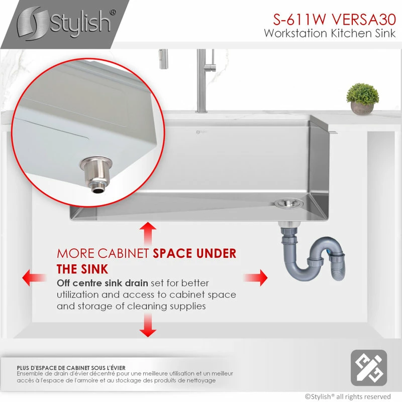 Discount 🛒 Stylish 30"L X 19"W Stainless Steel Single Basin Undermount Kitchen Sink 🥰 - Image 13