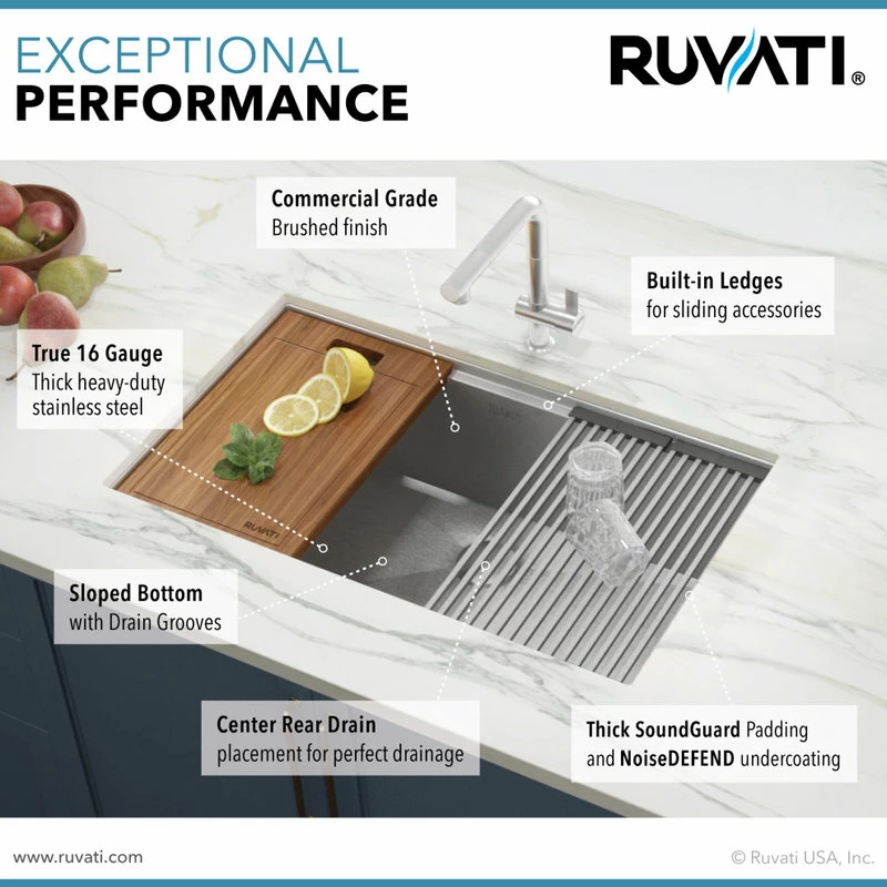 Budget 🤩 Ruvati RVH8300 Undermount 16 Gauge 32" Kitchen Sink Single Bowl ⌛ - Image 2
