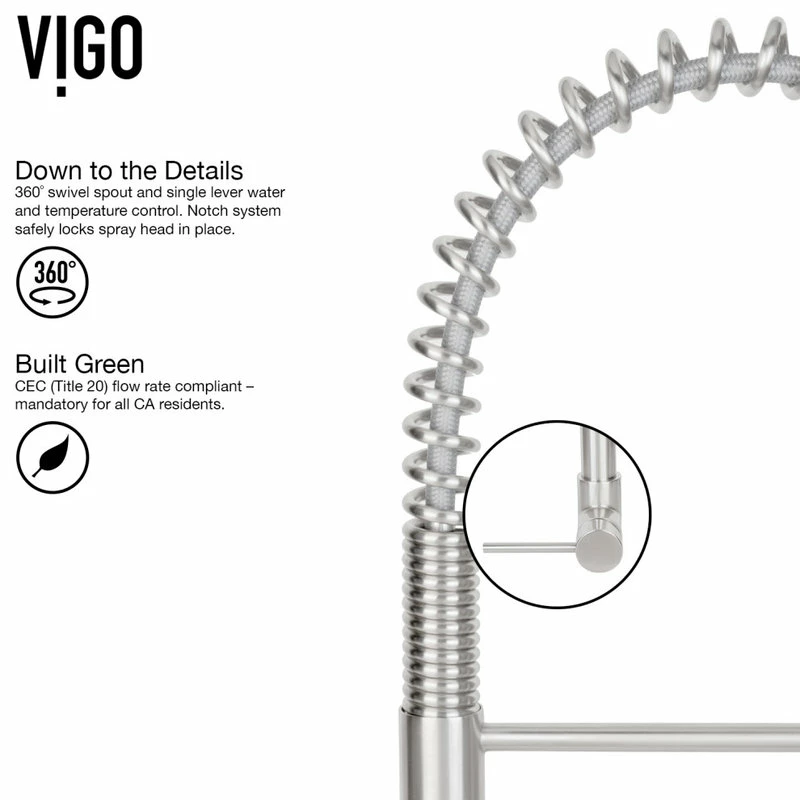 Coupon 🌟 VIGO Laurelton Pull-Down Kitchen Faucet, Stainless Steel 🤩 - Image 8