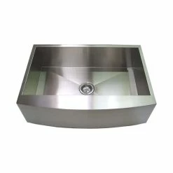 Promo ✔️ Unbranded 30" Handmade Farmhouse Curved Front Apron Stainless Steel Kitchen Sink 🥰