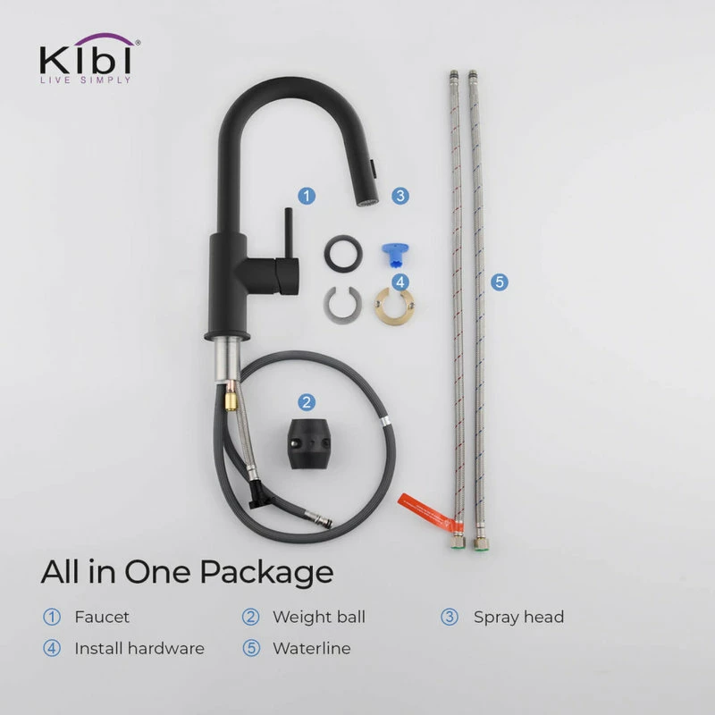 New 🛒 Kibi USA Luxe Single Handle Pull Down Kitchen & Bar Faucet, Matte Black 🛒 - Image 10