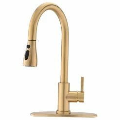 Coupon ✨ Maxwell Bathroom & Kitchen Inc Pull Down Single Handle Kitchen Faucet, Brushed Gold 🤩