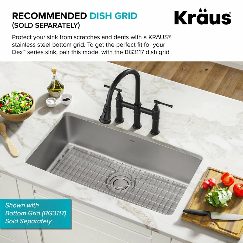 Outlet ❤️ Kraus USA, Inc. Dex 33" Undermount Stainless Steel 1-Bowl 16 Gauge Kitchen Sink 🧨 - Image 13