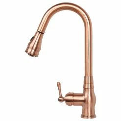 Outlet 😀 Akicon Copper Pull Down Kitchen Faucet, Single Level Solid Brass Kitchen Sink Faucets ⌛