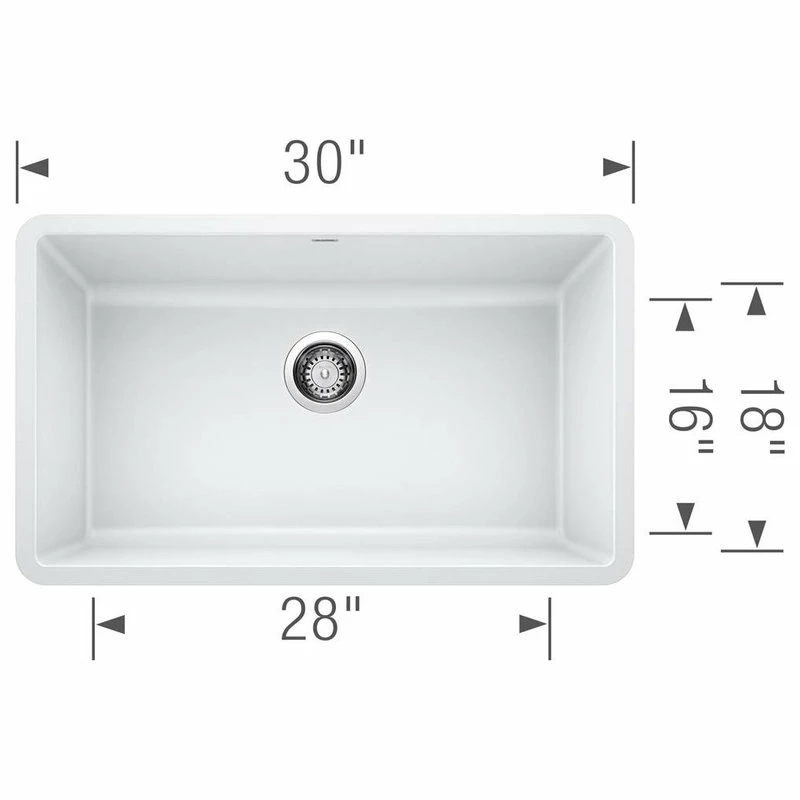 Best deal 🎉 Blanco Precis 30" Single Bowl Silgranit Sink, White, Modern ⌛ - Image 2