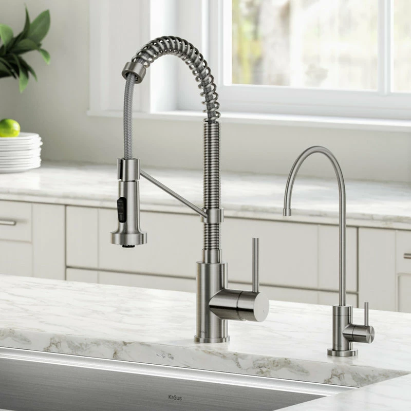 Coupon 😀 Kraus USA, Inc. Purita Water Dispenser With Bolden Pulldown Kitchen Faucet, SF Stainless Steel 🎁 - Image 2