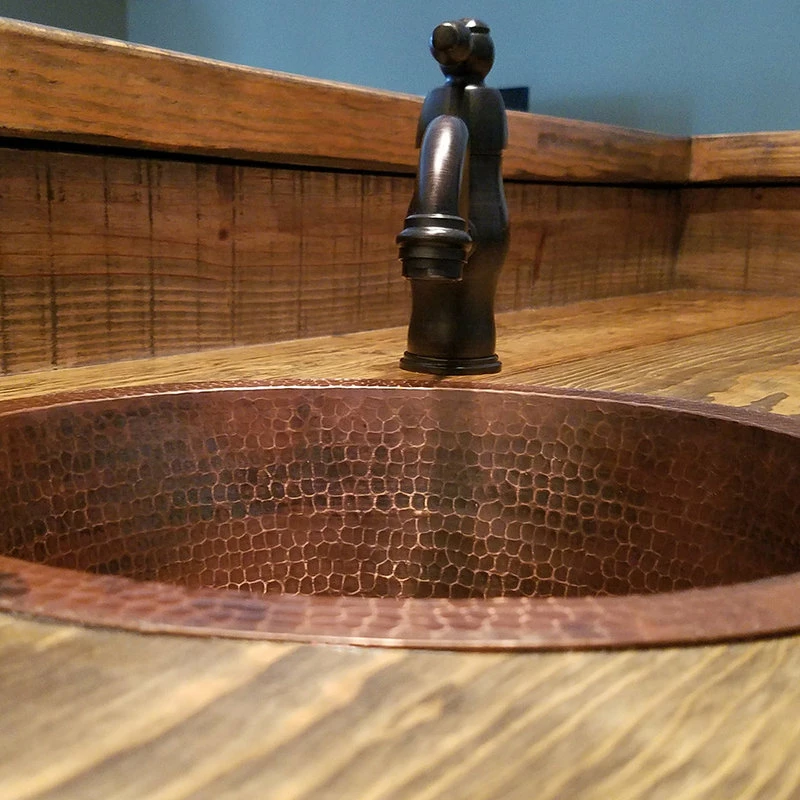 Hot Sale 🔥 Premier Copper Products 14" Round 🔨 Hammered Copper Bar Sink With 2" Drain Size, Oil Rubbed Bronze, 3.5" ❤️ - Image 7