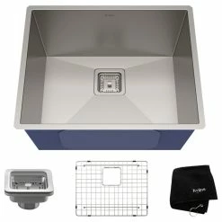 Best Pirce ❤️ Kraus USA, Inc. Pax Zero-Radius 22 1/2" Undermount Stainless Steel 1-Bowl 16 Gauge Kitchen Sink 🧨