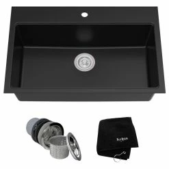 Top 10 👏 Kraus USA, Inc. Kraus KGD-412 30-3/4" Single Basin Dual Mount (Drop In Or - Black Onyx 🥰
