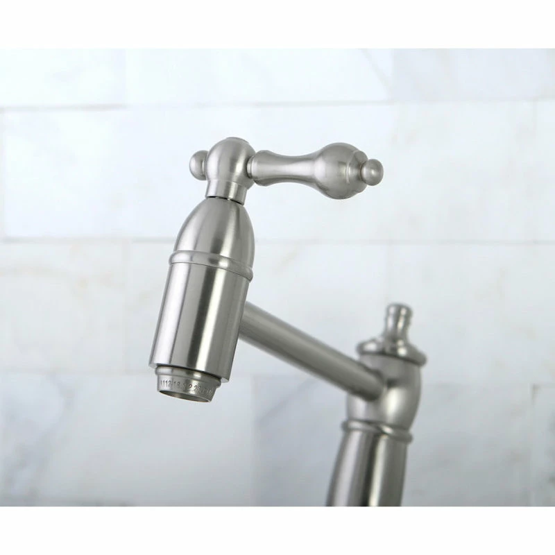 Buy ๐ Kingston Brass Wall Mount Pot Filler Kitchen Faucet, Brushed Nickel ๐ - Image 2