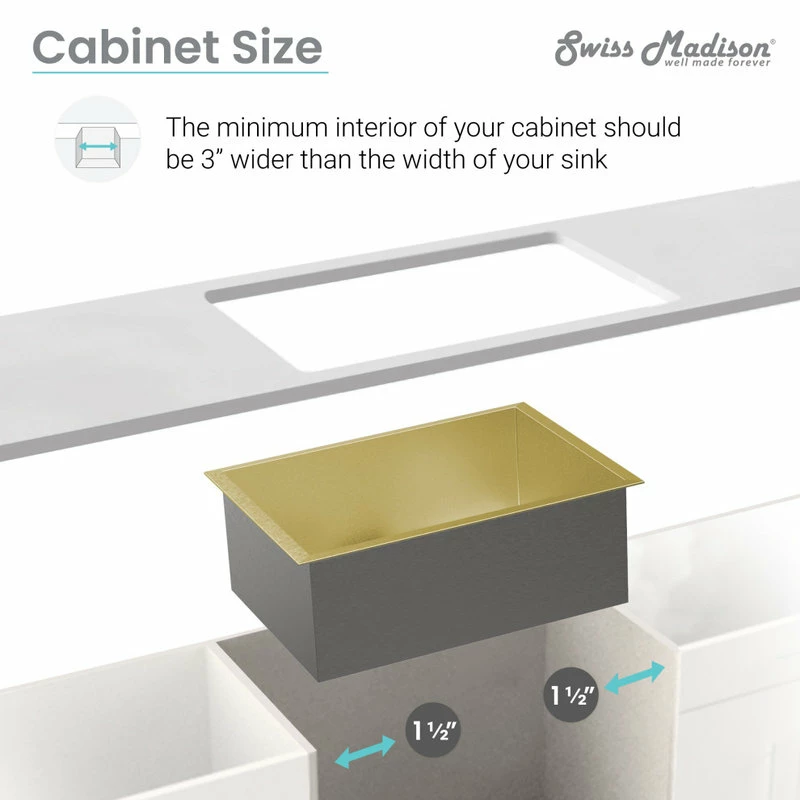 Brand new 💯 Swiss Madison Rivage 33"x20" Stainless Steel, Dual Basin, Undermount Kitchen Sink, Gold 🎁 - Image 9