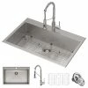 Best reviews of 👍 Kraus USA, Inc. Stark 33" Drop-In Undermount Kitchen Sink, Pulldown Faucet, Stainless Steel ⌛