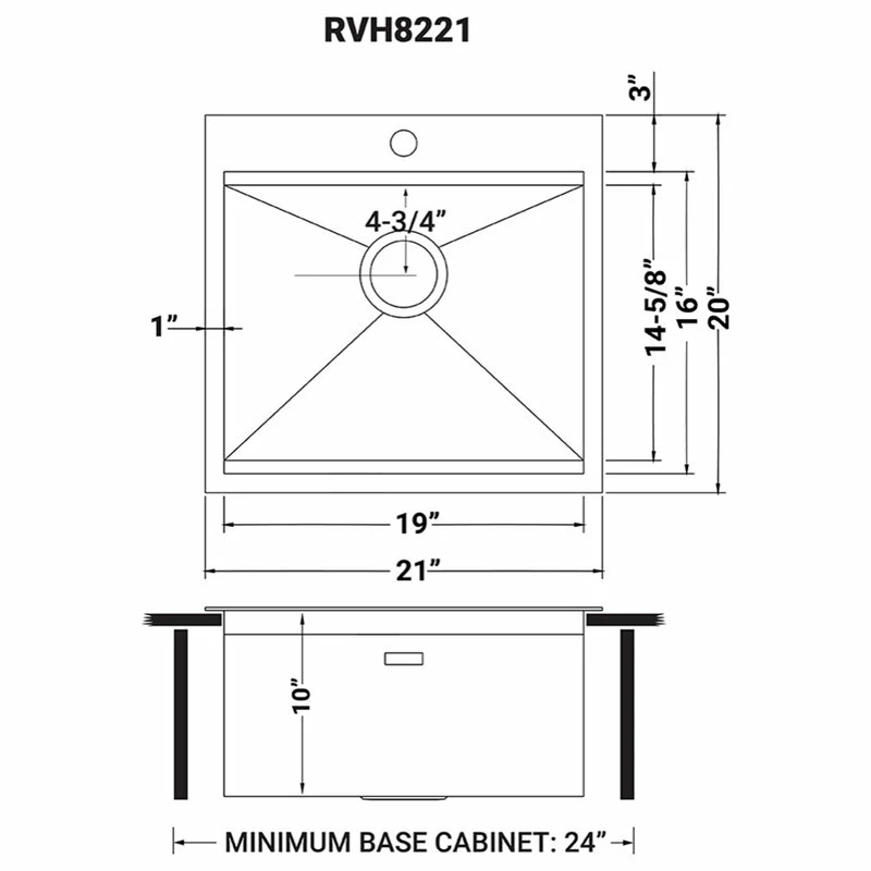Promo 😀 Ruvati 21-inch RV Workstation Drop-in Sink 16 Gauge Stainless Steel - RVH8221 👏 - Image 13