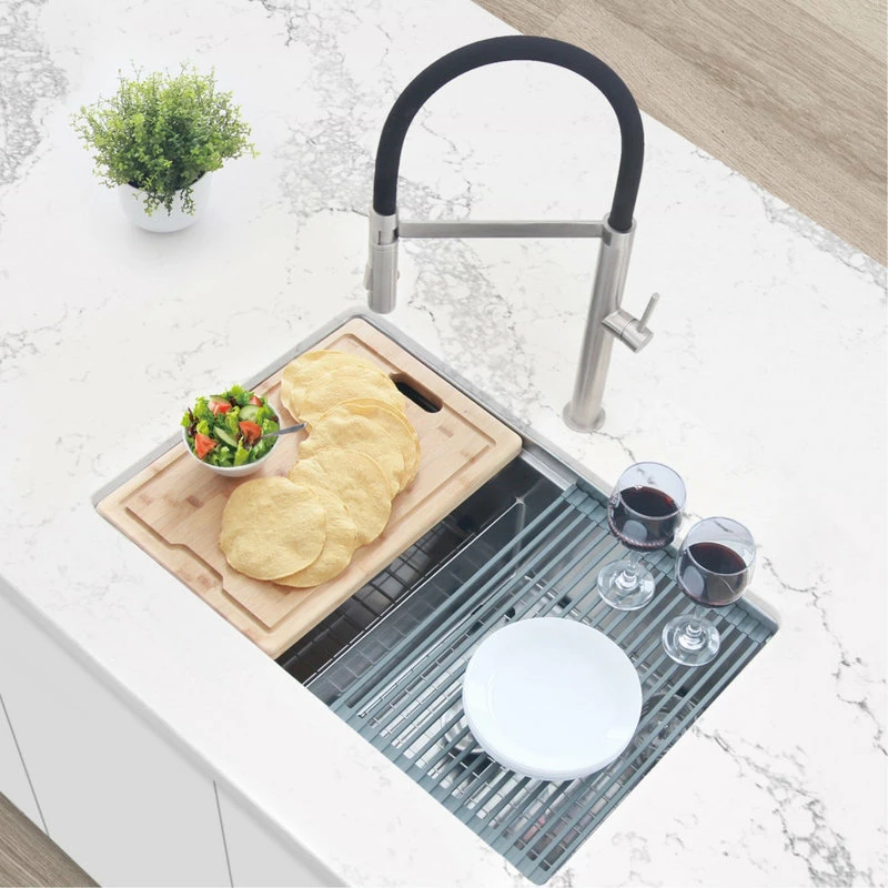 Outlet ⌛ Azuni 28 Inches Undermount Double Bowl Stianless Steel Workstation Kitchen Sink 🛒 - Image 3