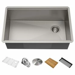 Deals 💯 Kraus USA, Inc. Undermount Stainless Steel 1-Bowl Kitchen Sink With Accessories, 32" Kwu110-32 🤩