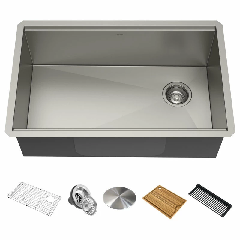 Deals 💯 Kraus USA, Inc. Undermount Stainless Steel 1-Bowl Kitchen Sink With Accessories, 32" Kwu110-32 🤩