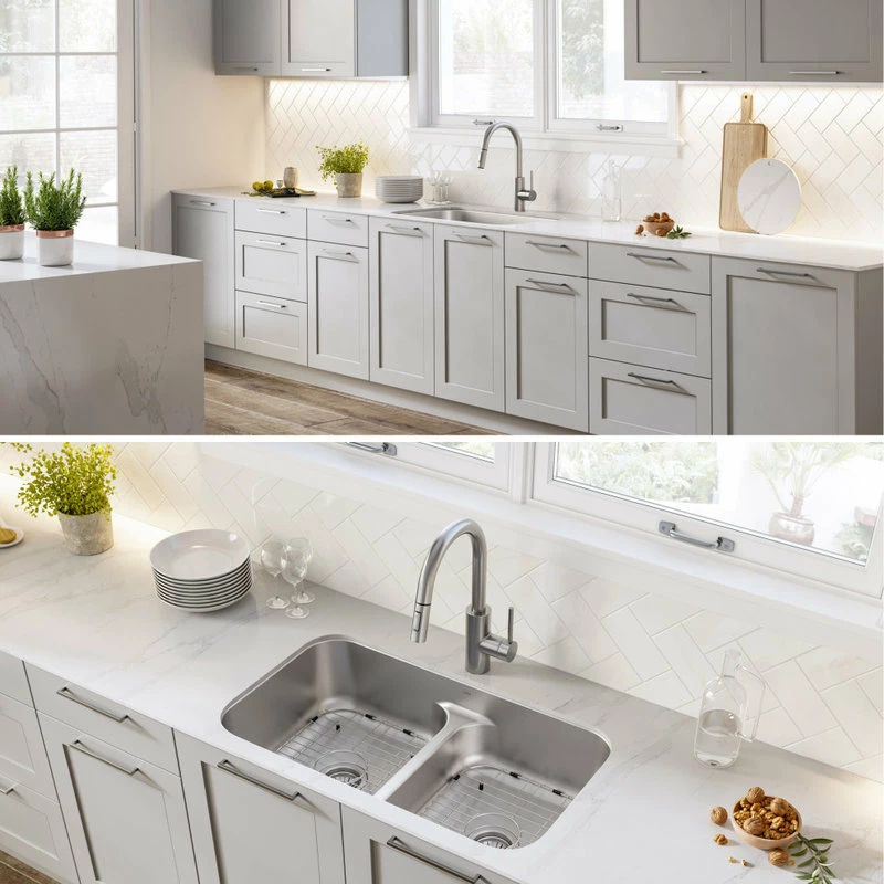 Best reviews of ⌛ Kraus USA, Inc. Premier 32" Undermount Stainless Steel 2-Bowl 16 Gauge Kitchen Sink 50/50 Split ✔️ - Image 10