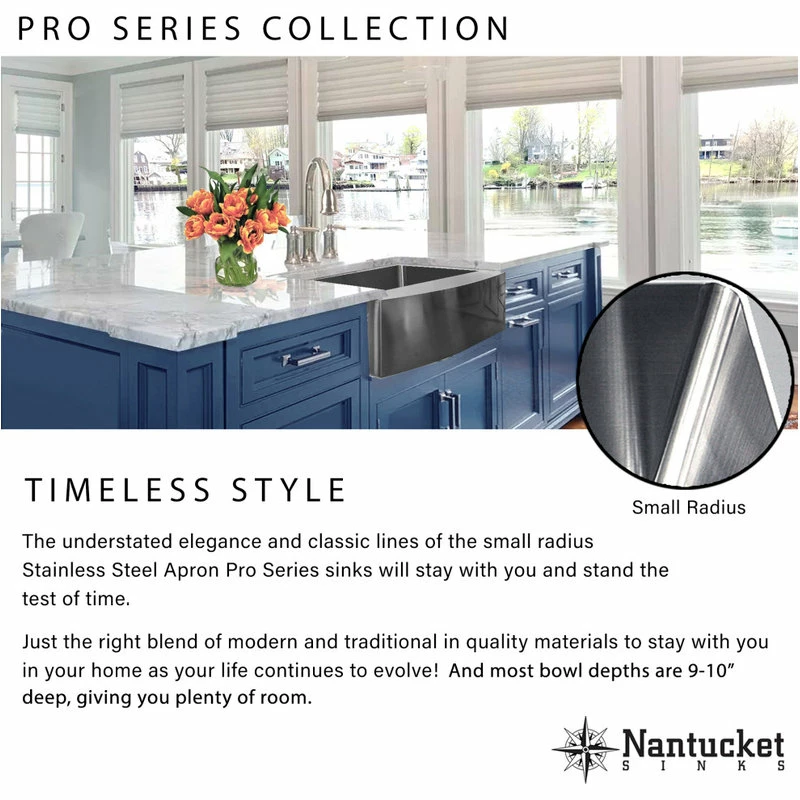 Best Sale 🌟 Nantucket Sinks 24" Pro Series Apron Farmhouse Stainless Steel Kitchen Sink ✨ - Image 9