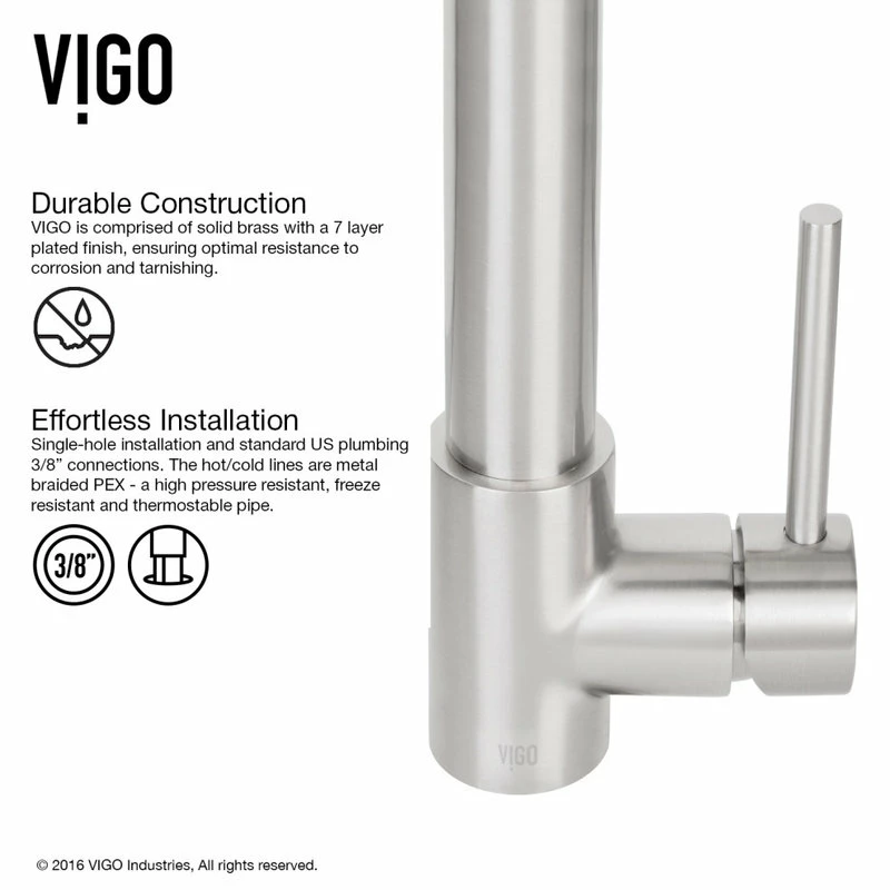 Coupon 🌟 VIGO Laurelton Pull-Down Kitchen Faucet, Stainless Steel 🤩 - Image 6