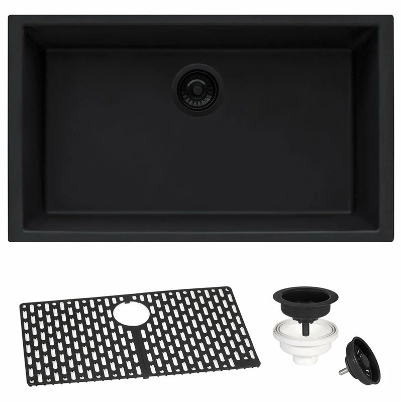 Best Pirce 🌟 Ruvati 33-inch Inch Granite Composite Undermount Sink - Midnight Black - RVG2080BK ⌛ - Image 3