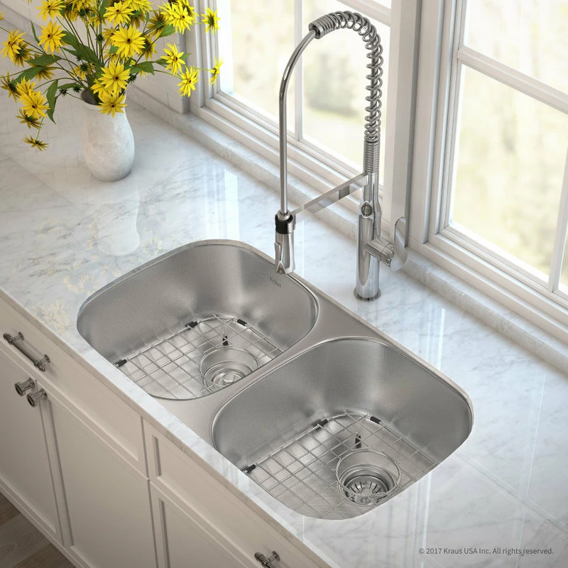 Wholesale โค๏ธ Kraus USA, Inc. Premier 32" Undermount Stainless Steel 2-Bowl 16 Gauge Kitchen Sink 50/50 Split โ - Image 2